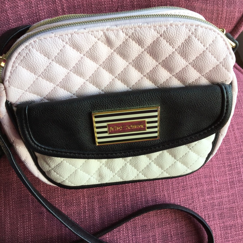 Pink Betsy Johnson Faux Leather Crossbody